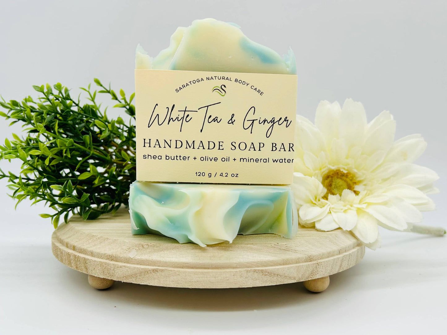 White Tea Ginger Handmade Soap Bar - 4.2oz
