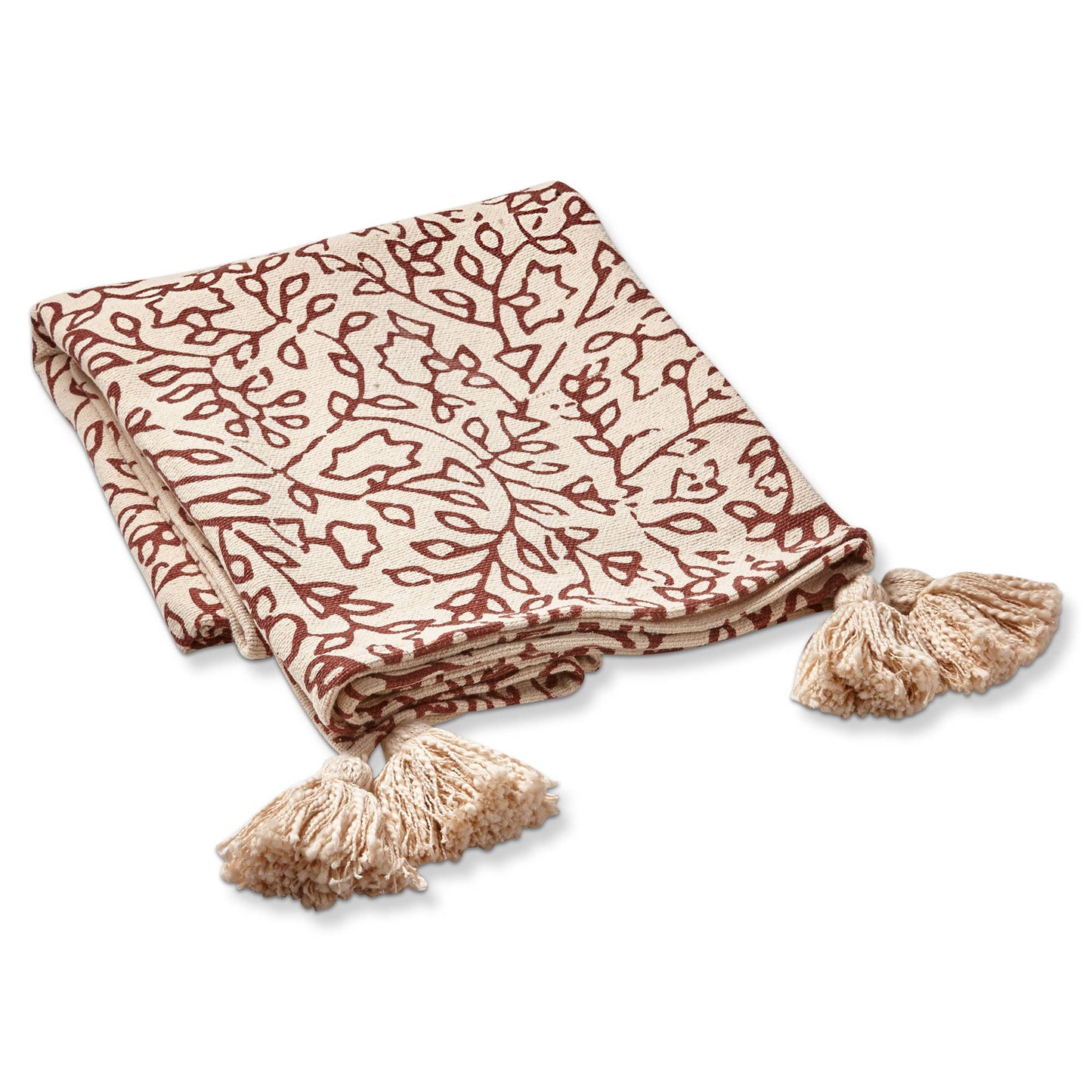Vine Patterned Throw - 100% Cotton
