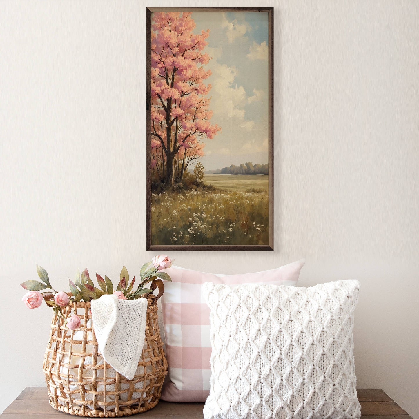 Pink Spring Tree Blossoming - 18”x36”