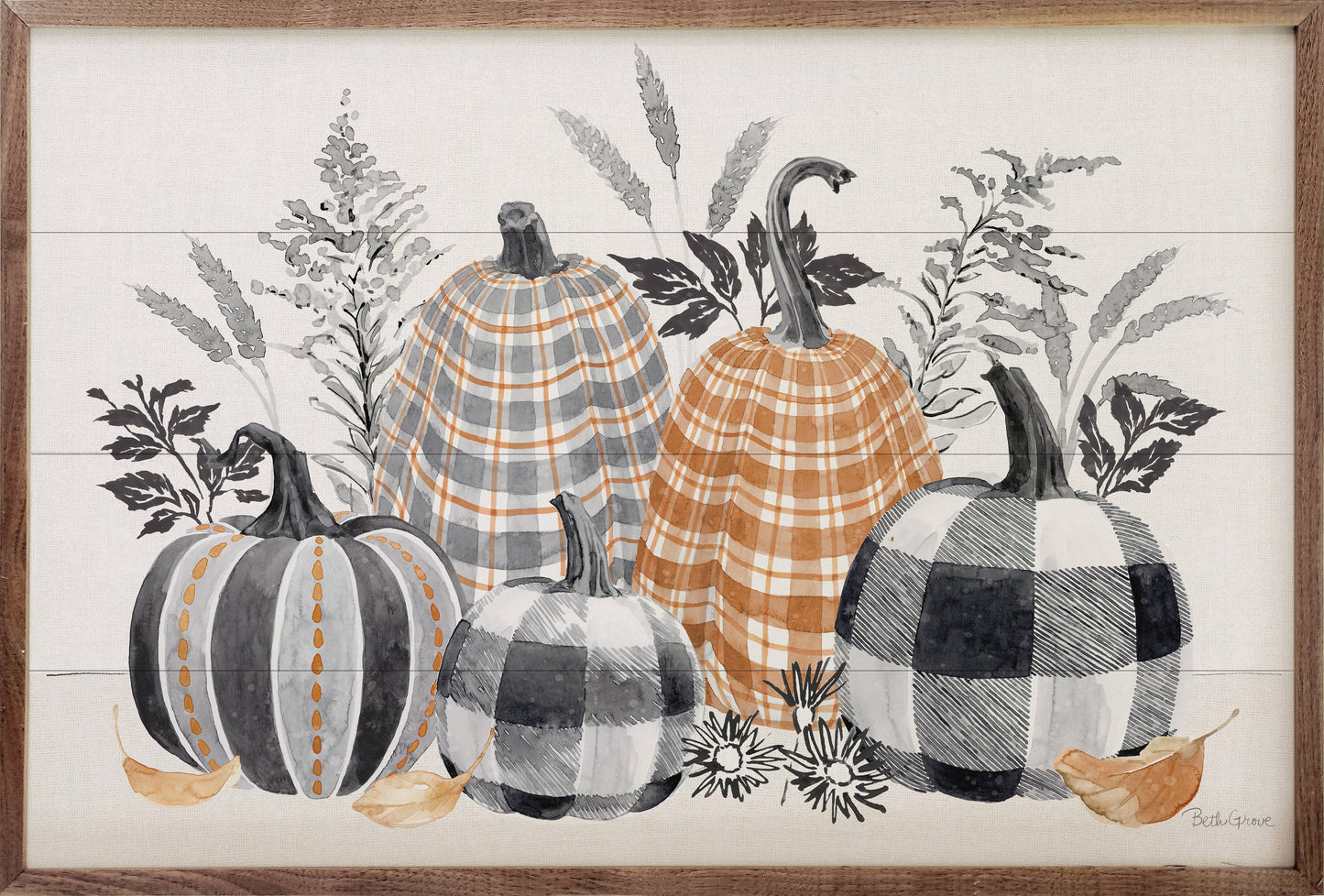 Five Classic Pumpkins Sign - 16"x10"