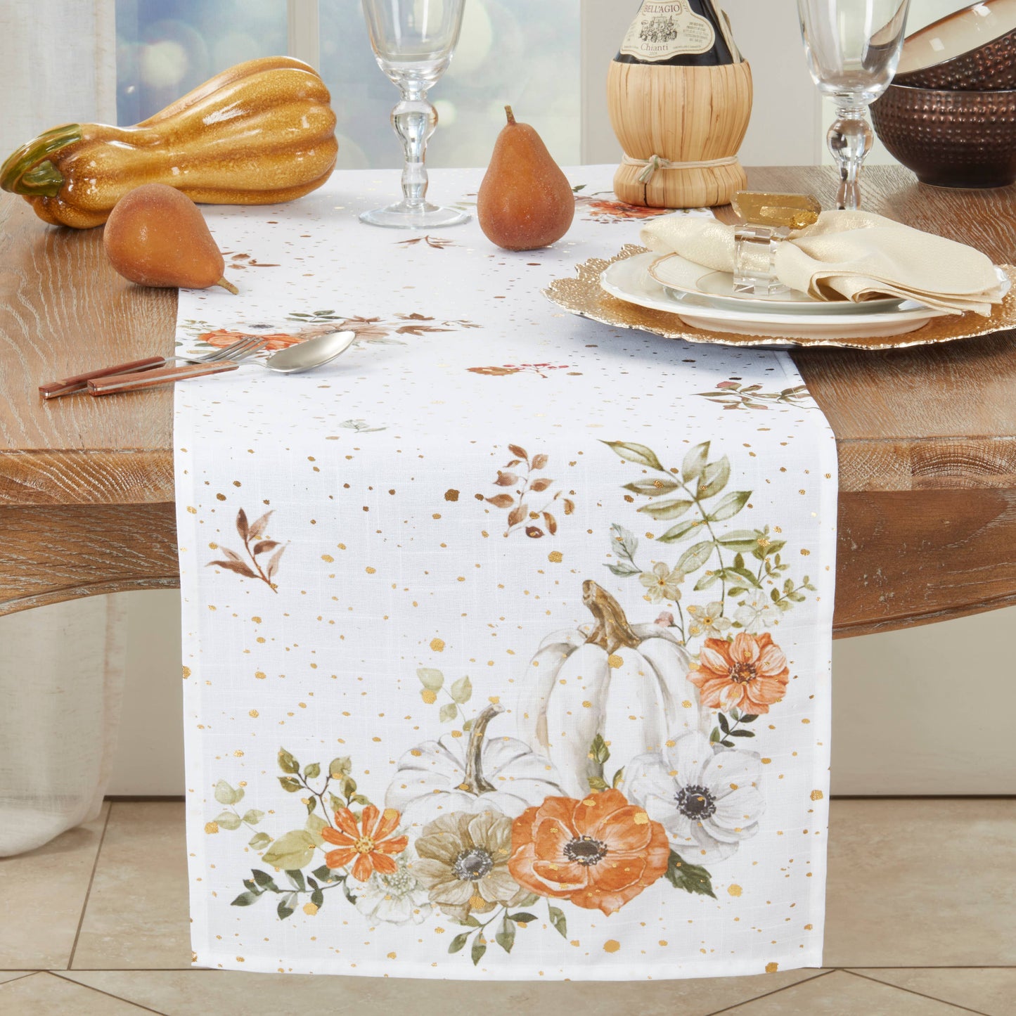 Harvest Delight Pumpkin Table Runner - 16"x72"