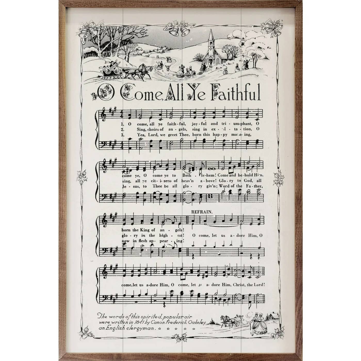 Oh Come All Ye Faithful Sheet Music Artwork - 10"x16"