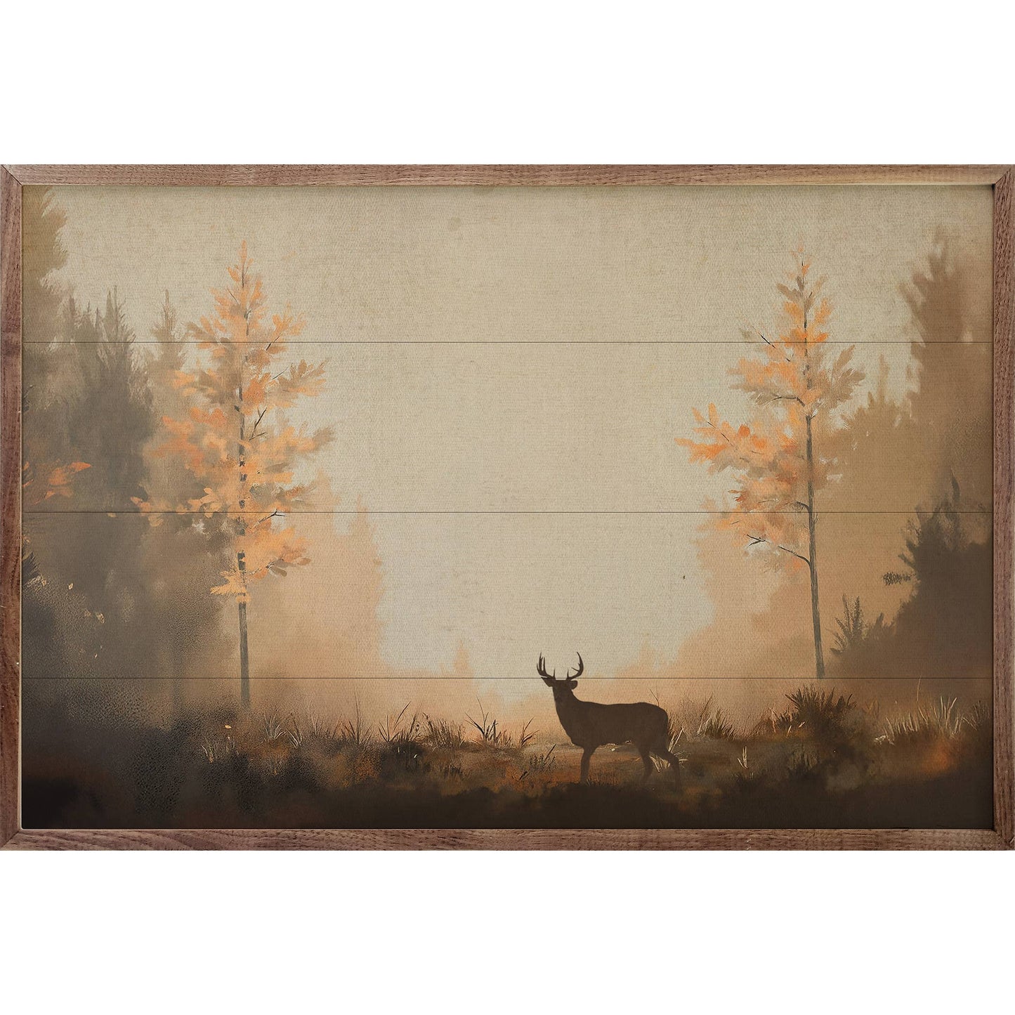 Deer In Autumn Lane - 16"x10"