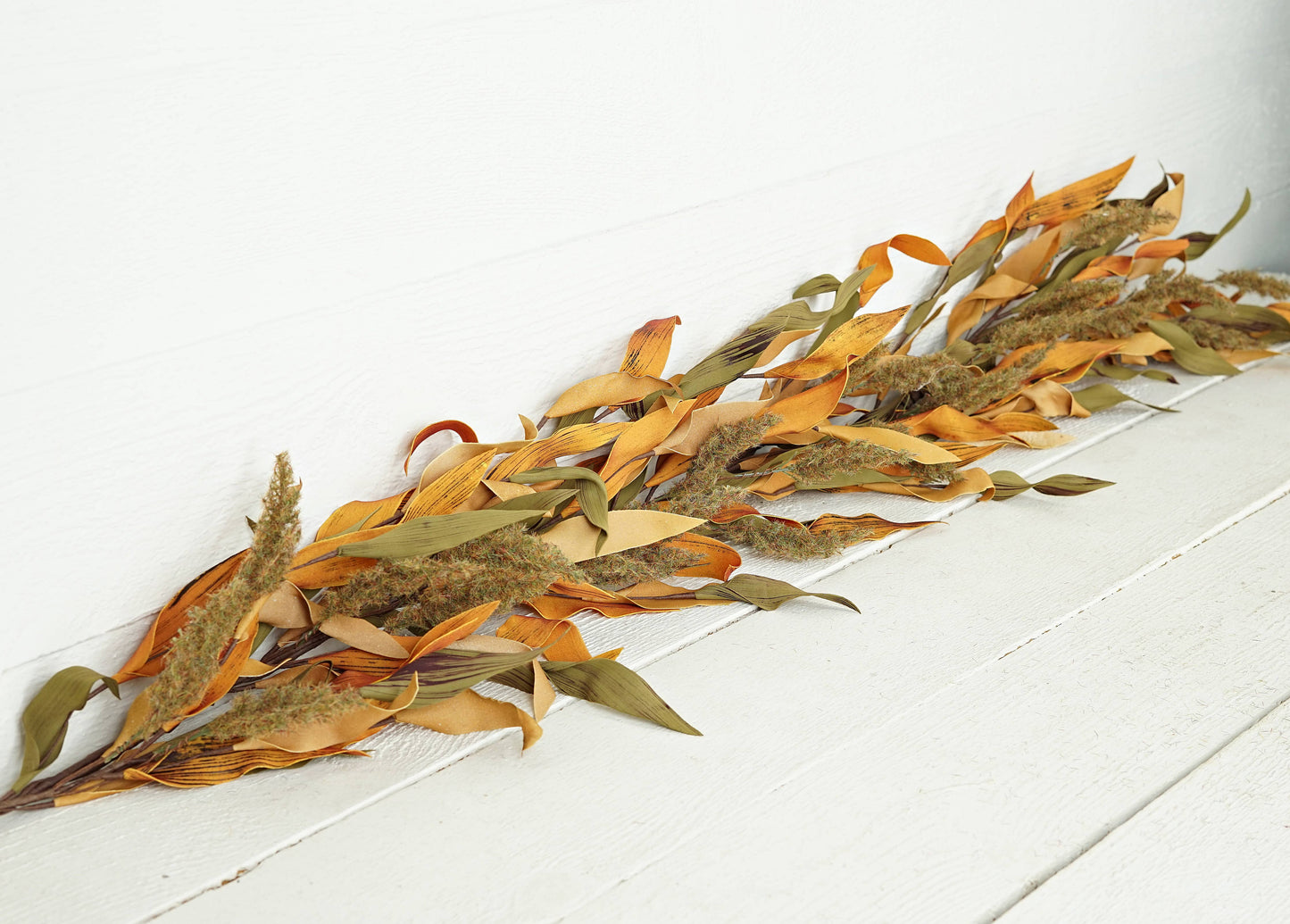 Fall Mix Herb Leaves and Heather Garland - 48"