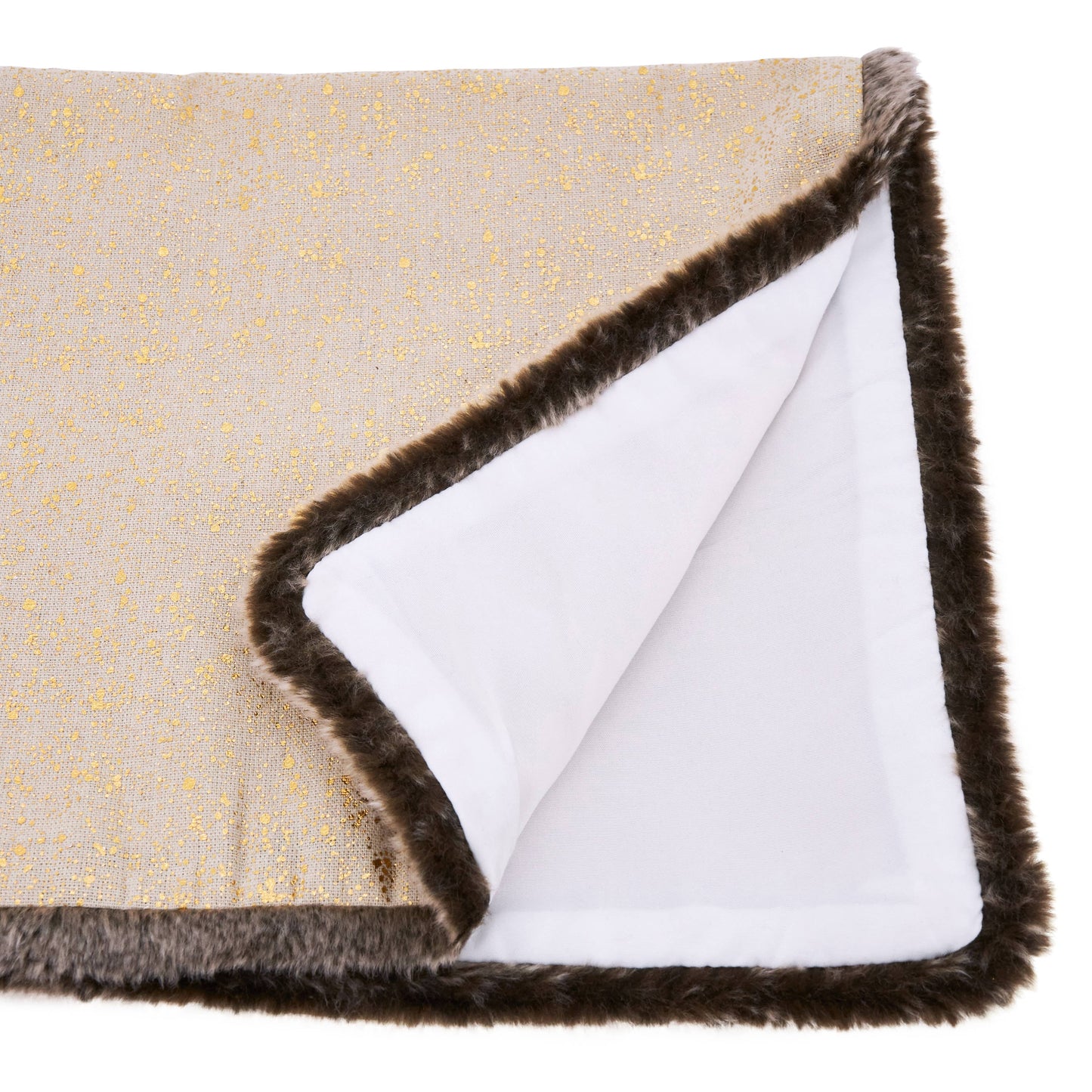 Foil Print Faux Fur Trim Runner - 72" X 16"