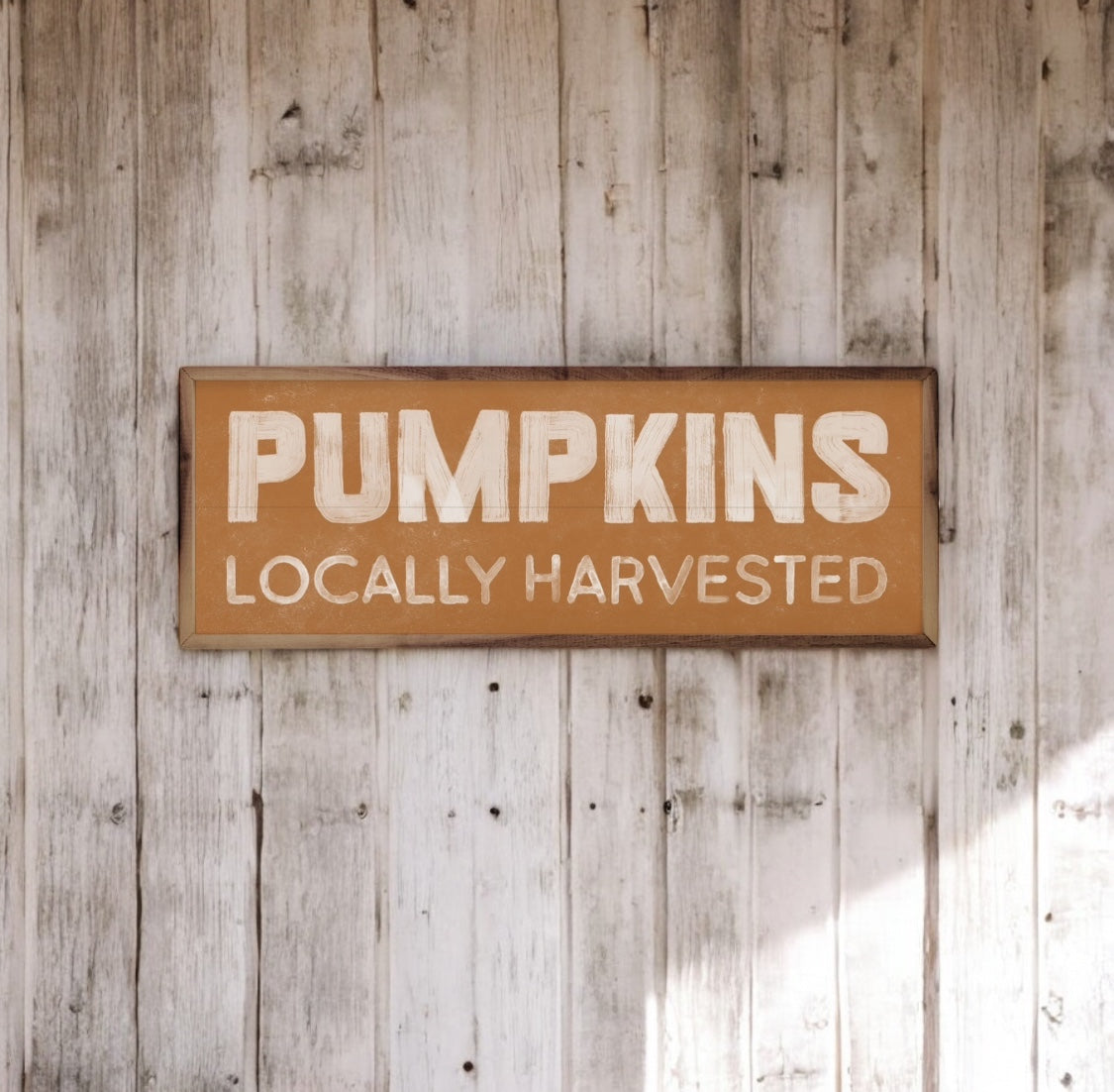 Pumpkins Locally Harvested Sign - 12" x 4"