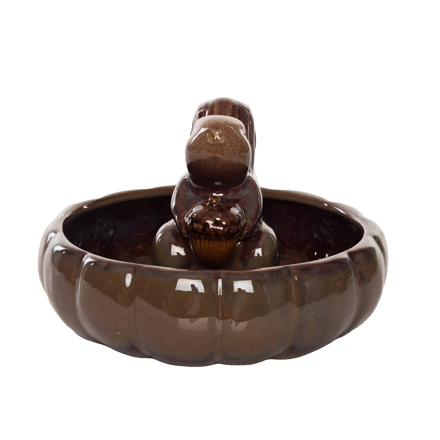 Brown Squirrel in Pumpkin Bowl - 7.5”