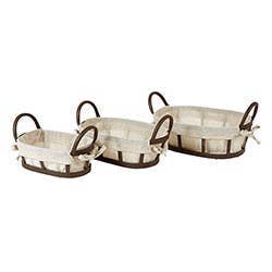 Metal And Fabric Baskets - 3 Sizes