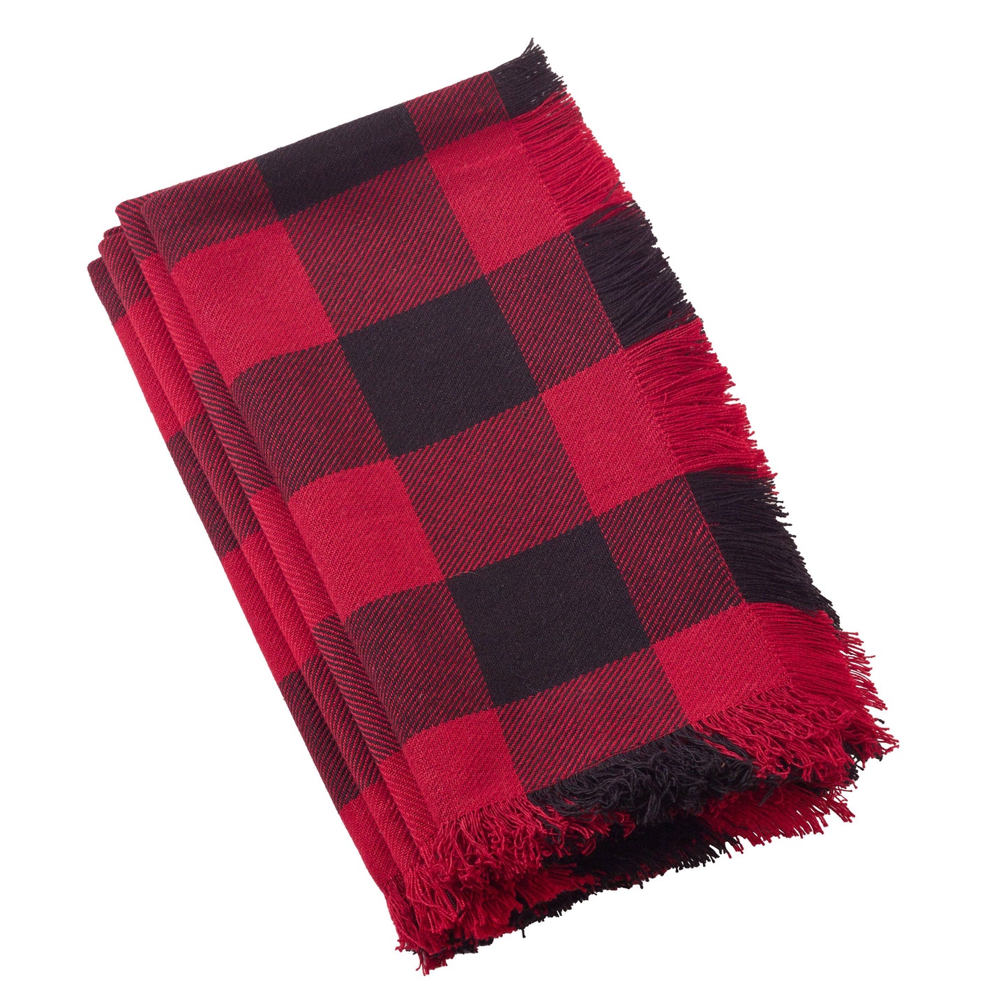 Fringed Buffalo Plaid Napkins - Set of 4