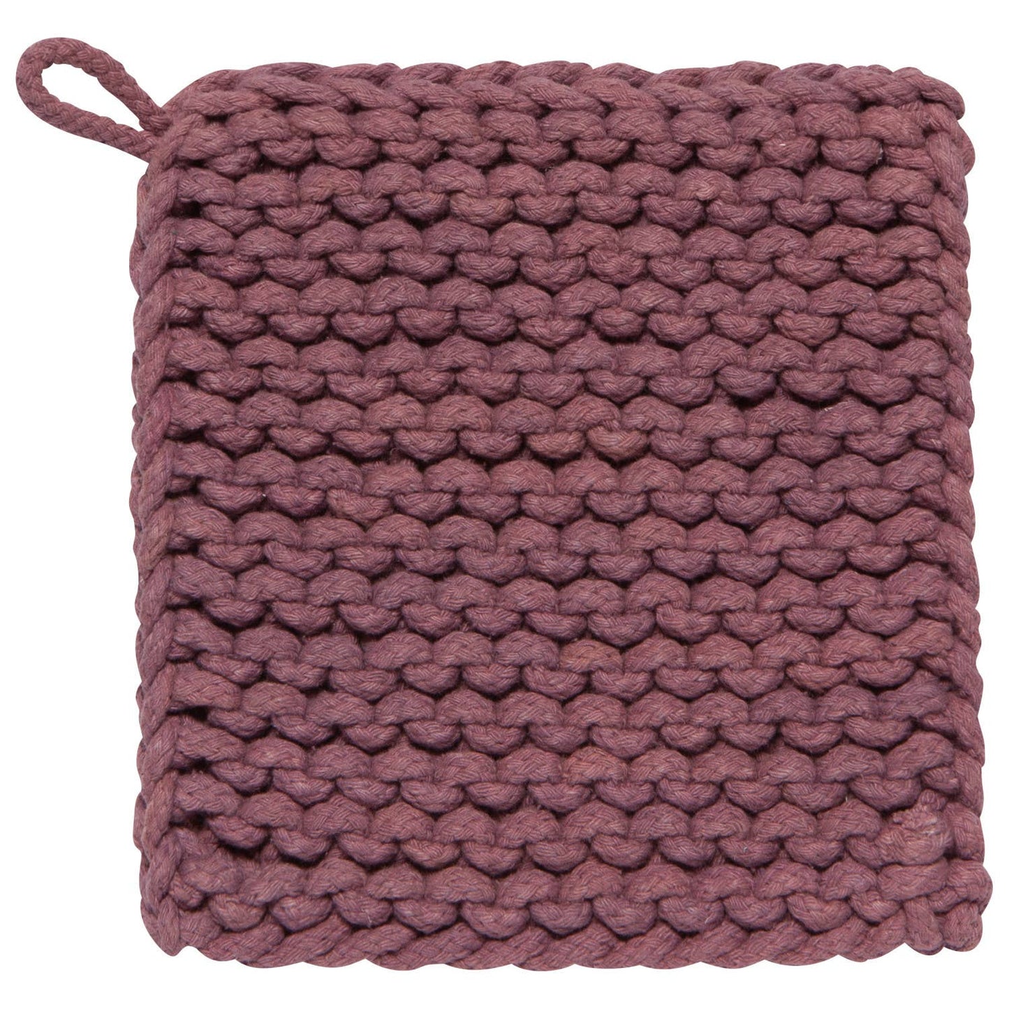 Knit Potholder Trivet - Ash Plum
