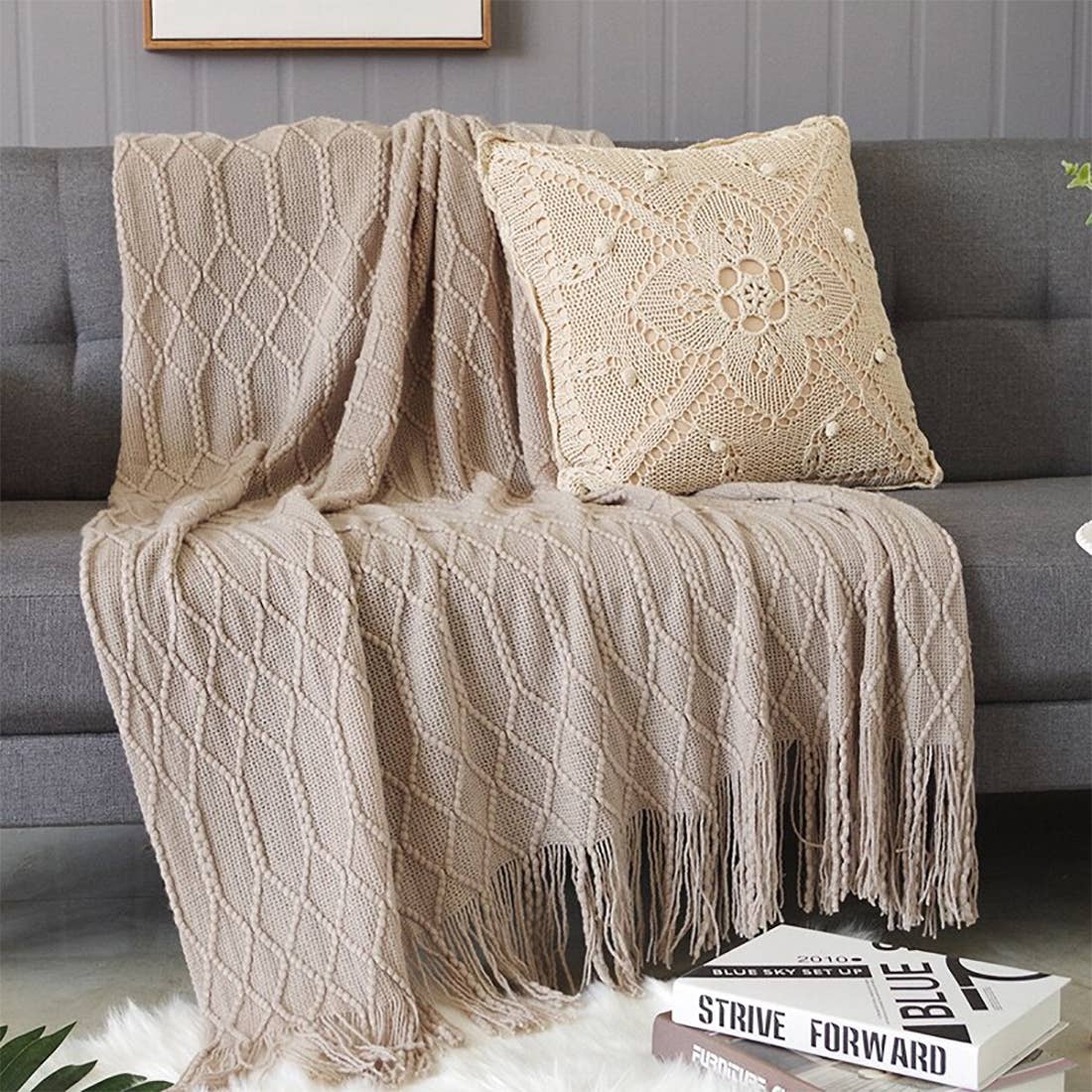 Diamond Knit Throw Blanket - 50x60 Inch