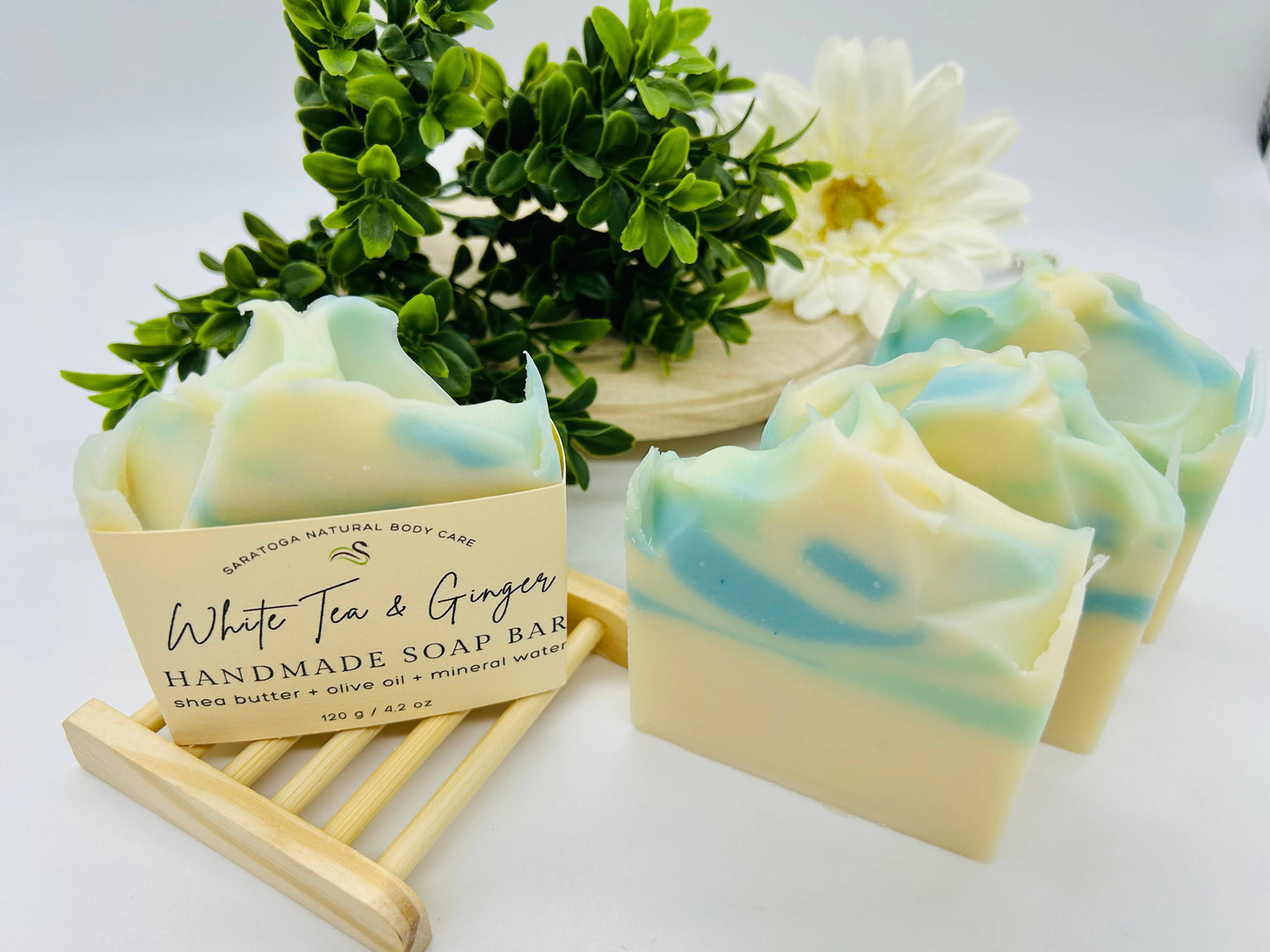 White Tea Ginger Handmade Soap Bar - 4.2oz