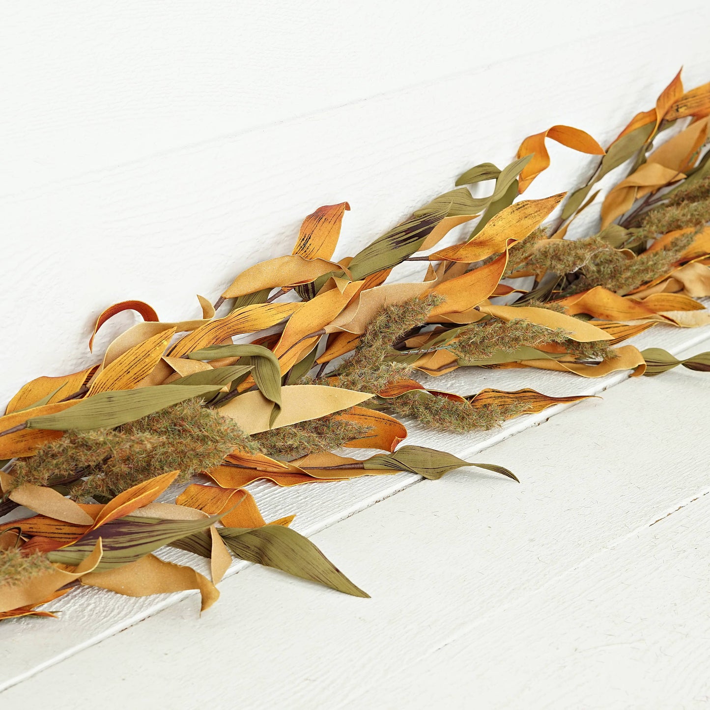 Fall Mix Herb Leaves and Heather Garland - 48"