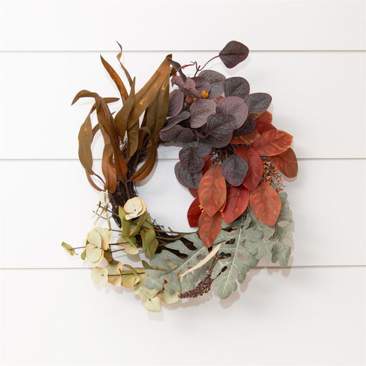 Colorful Fall Foliage Wreath - 18"