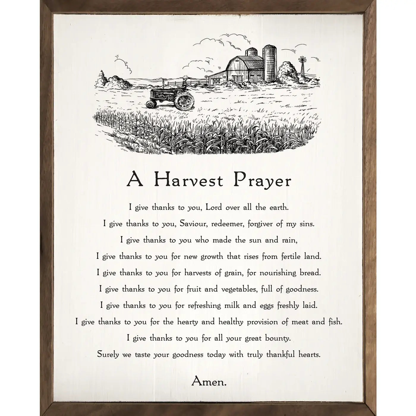 A Harvest Prayer Sign - 8"x10"