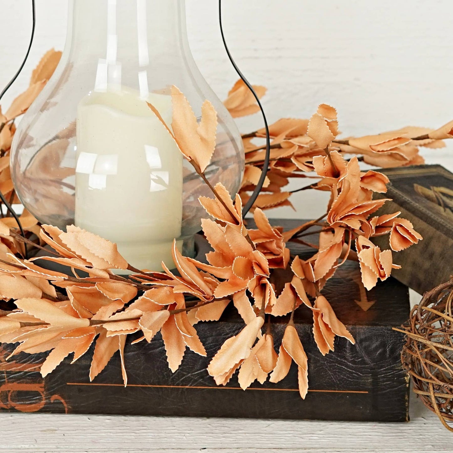 Tea-Stained Herb Leaves Wreath - 18"