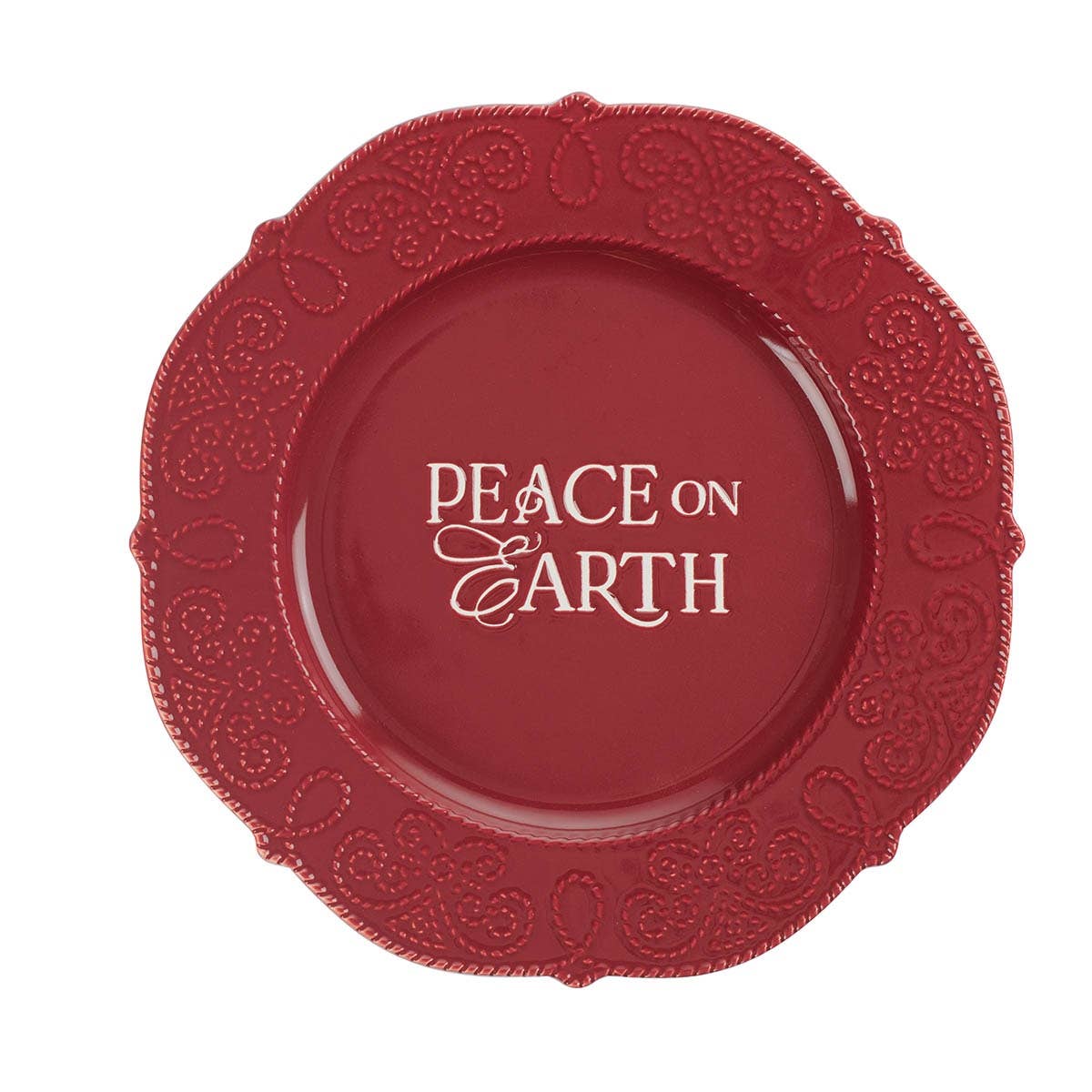 Red Peace on Earth Plate - 10"