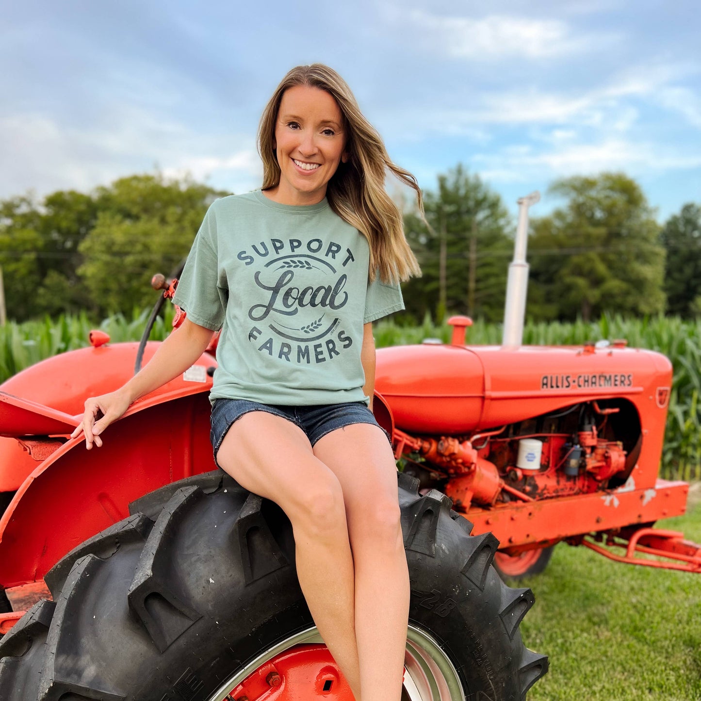 SUPPORT LOCAL FARMERS Cypress Green Graphic Tee