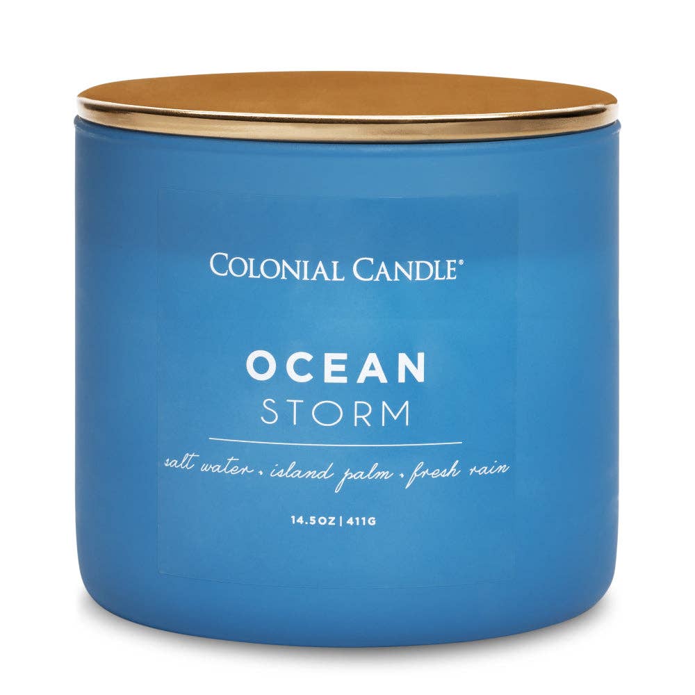 Ocean Storm 3-Wick Scented Jar Candle, Soy Blend Wax, 14.5oz