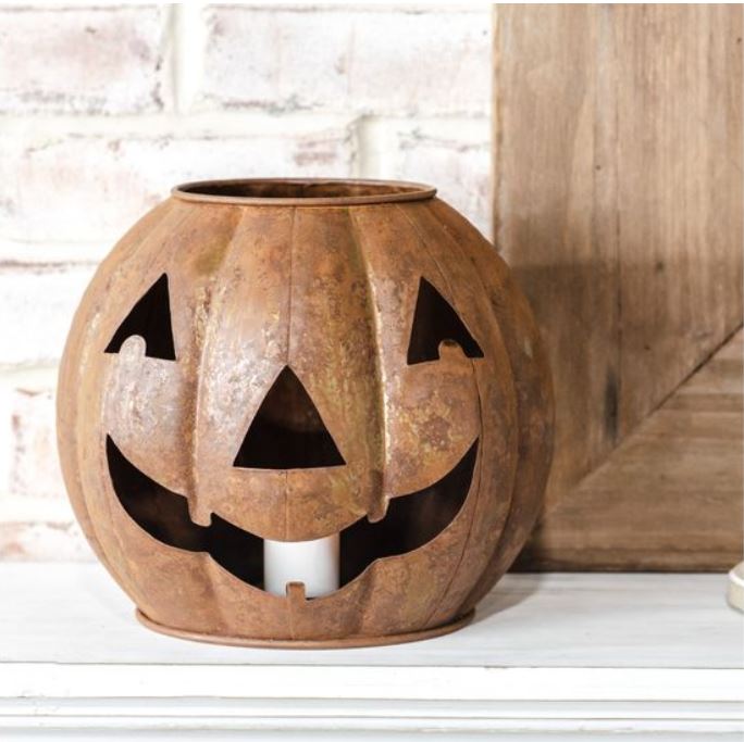Rusty Jack-O-Lantern Candle Holder