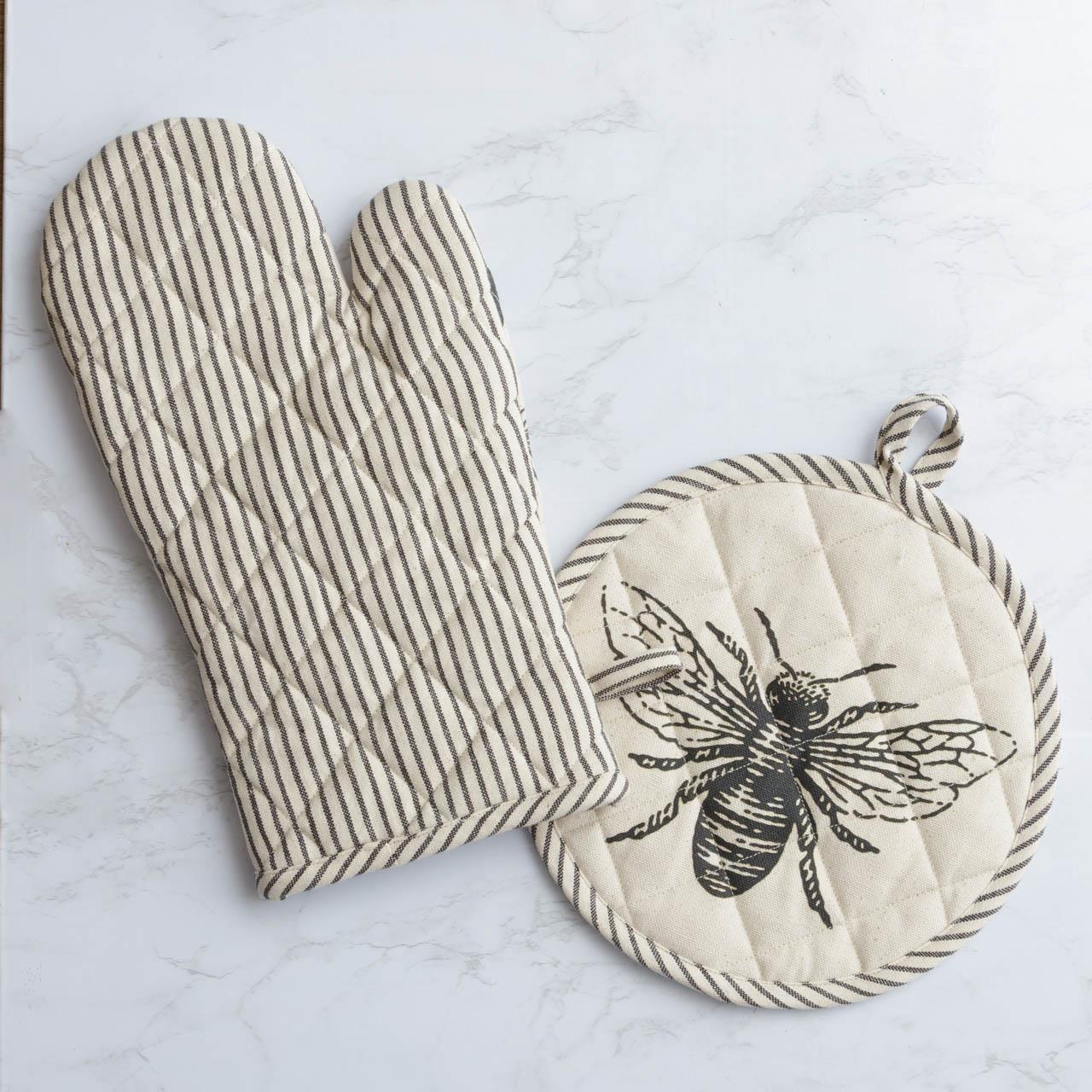 Bee Oven Mitt and Pot Holder