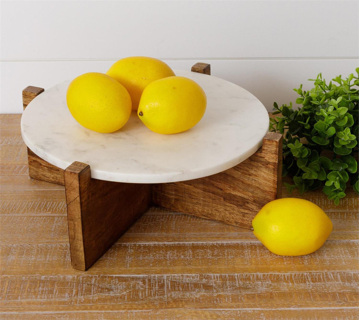 Marble and Wood Riser - 13.75"