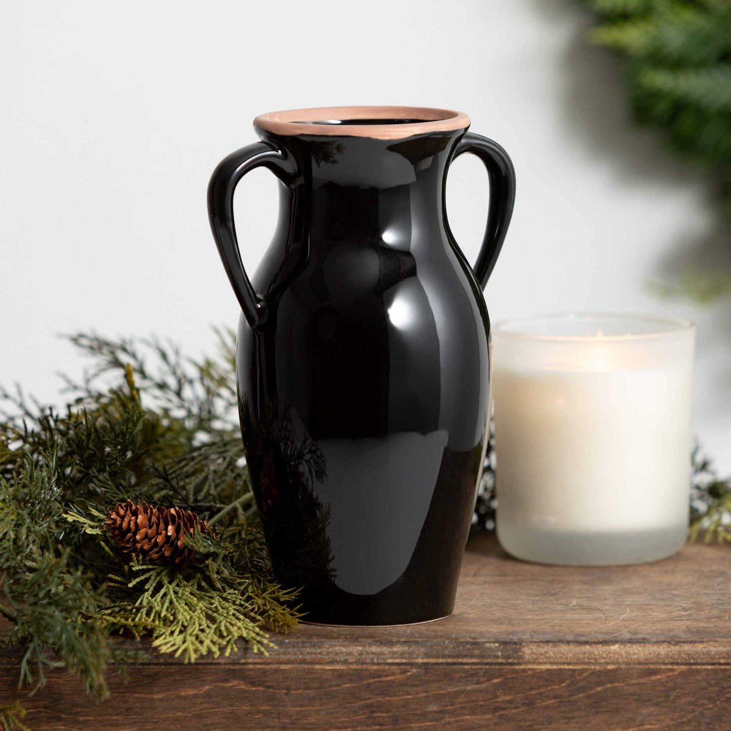 Natural Rimmed Onyx Urn Vase - 8"