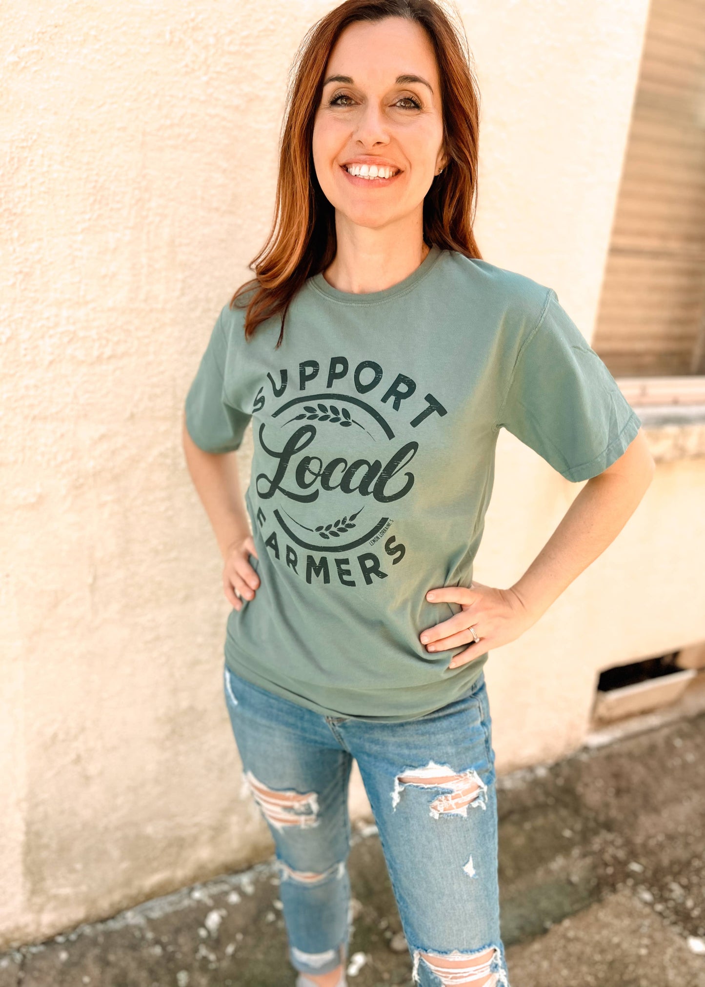 SUPPORT LOCAL FARMERS Cypress Green Graphic Tee