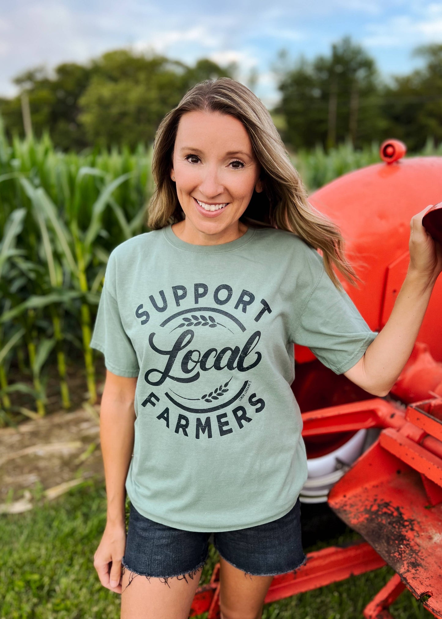 SUPPORT LOCAL FARMERS Cypress Green Graphic Tee