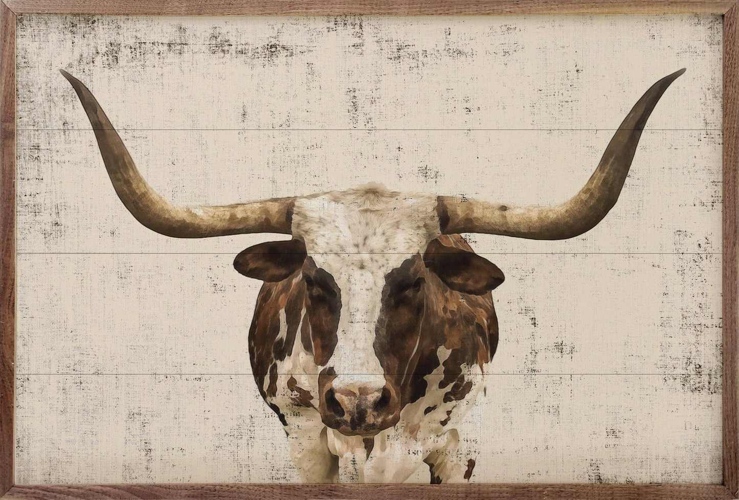 Longhorn Whitewash - 8"x5"