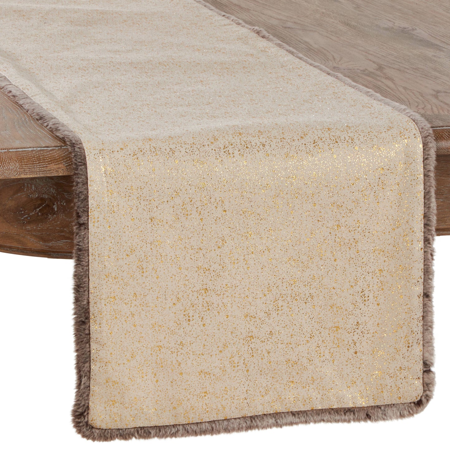 Foil Print Faux Fur Trim Runner - 72" X 16"