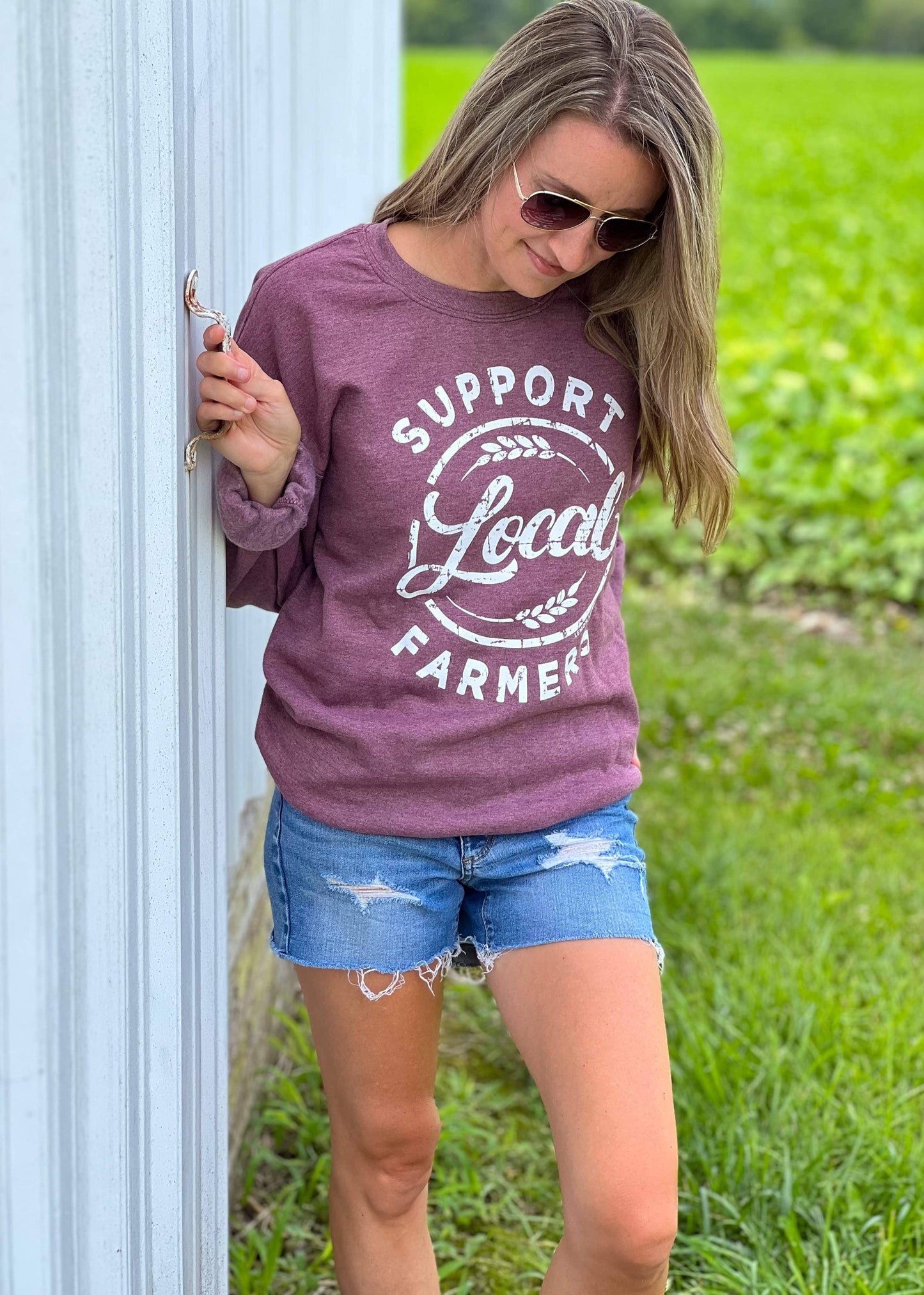 SUPPORT LOCAL FARMERS Crewneck Sweatshirt