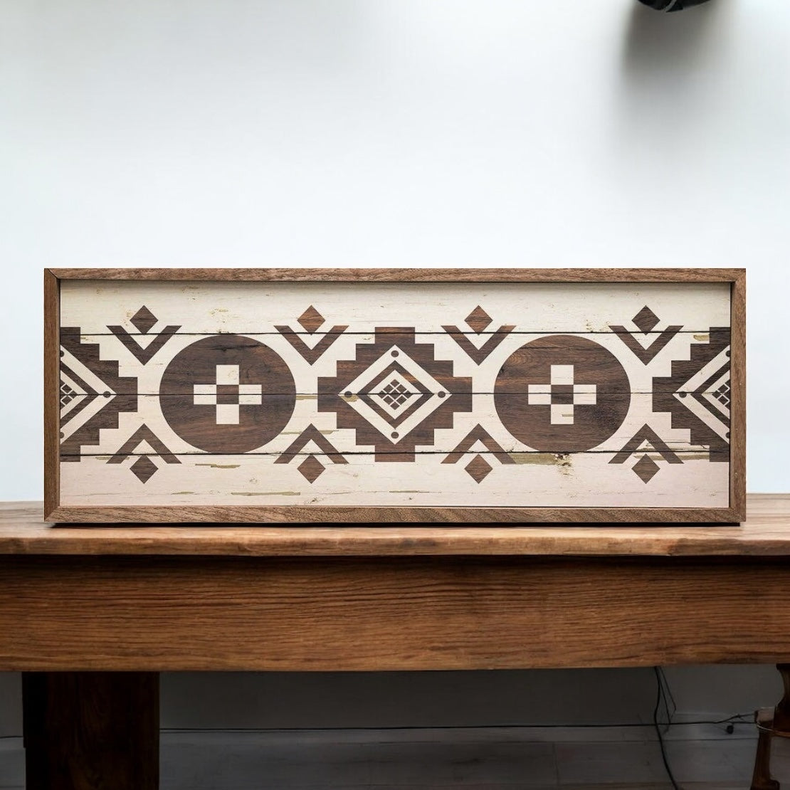 Geo Print in Walnut - 24"x8"X1.5"