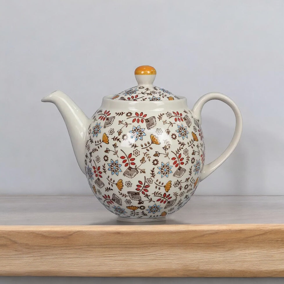 Stoneware Hand Stamped Teapot