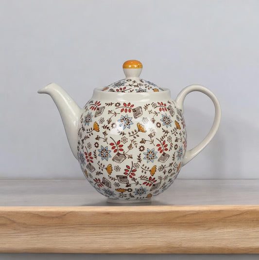Stoneware Hand Stamped Teapot