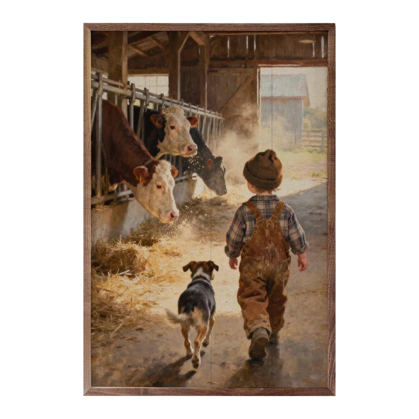 Morning Walk Through The Barn Artwork - 10"x16"