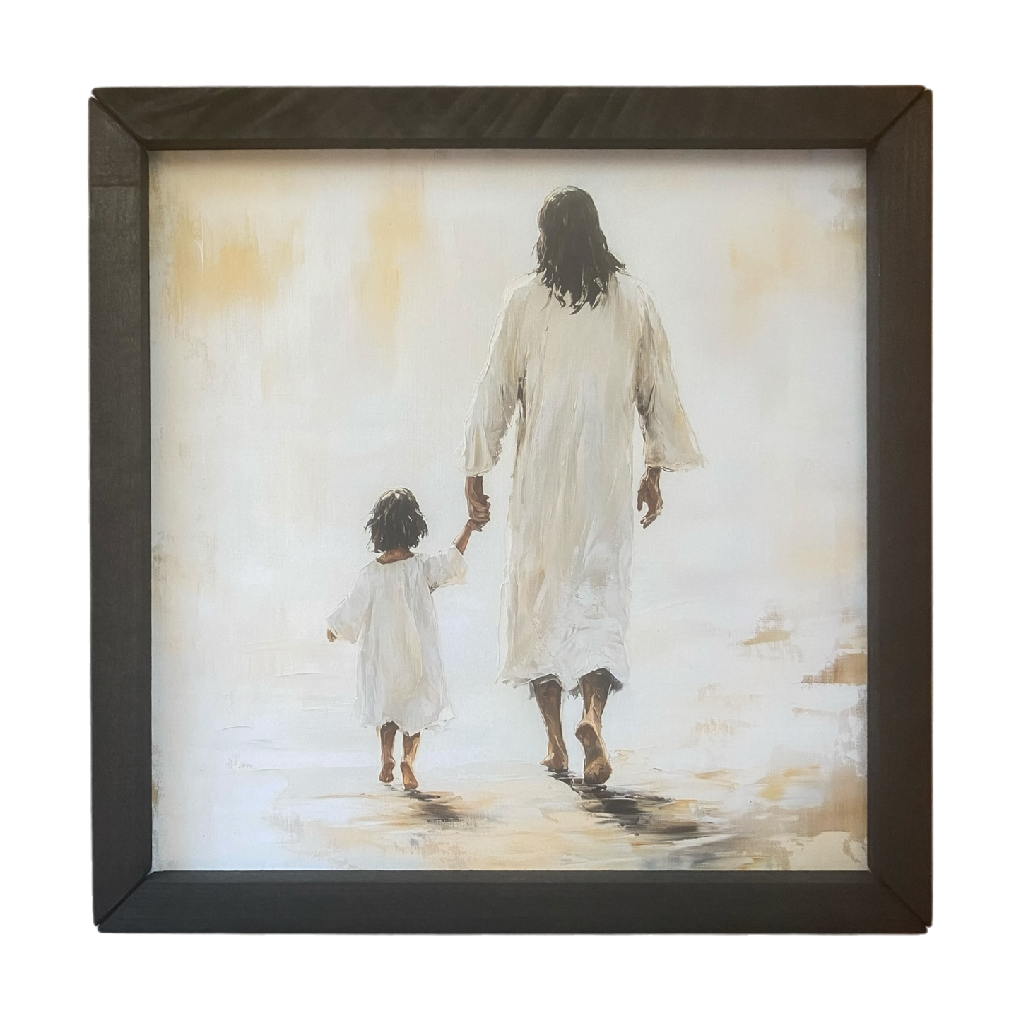 Jesus Walks with Me Box Frame Art - 12"x12"