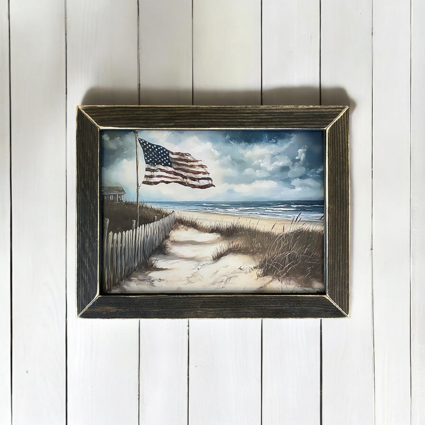 Flag by the Ocean Artwork - 12”x16”
