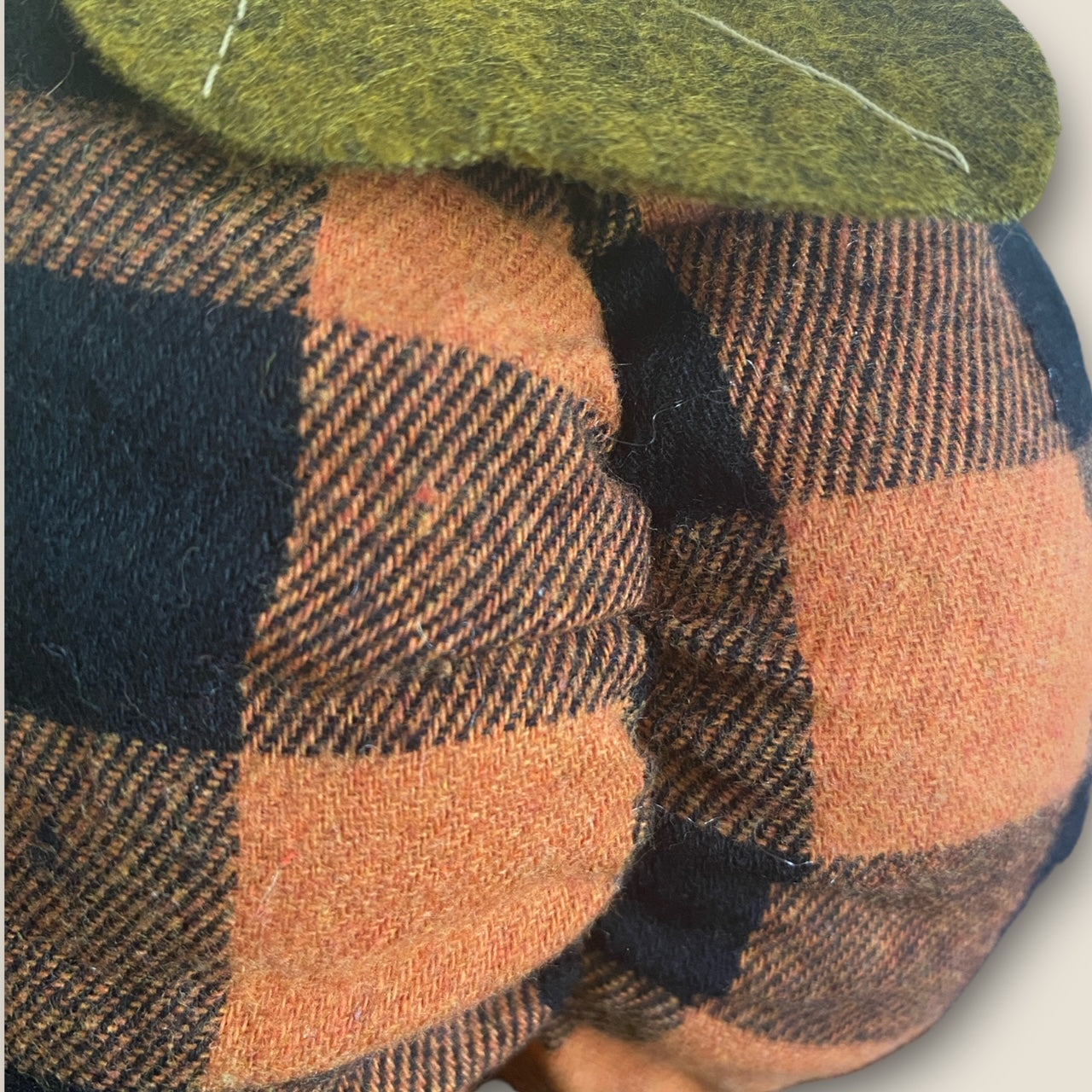Orange Plaid Pumpkin - 7"