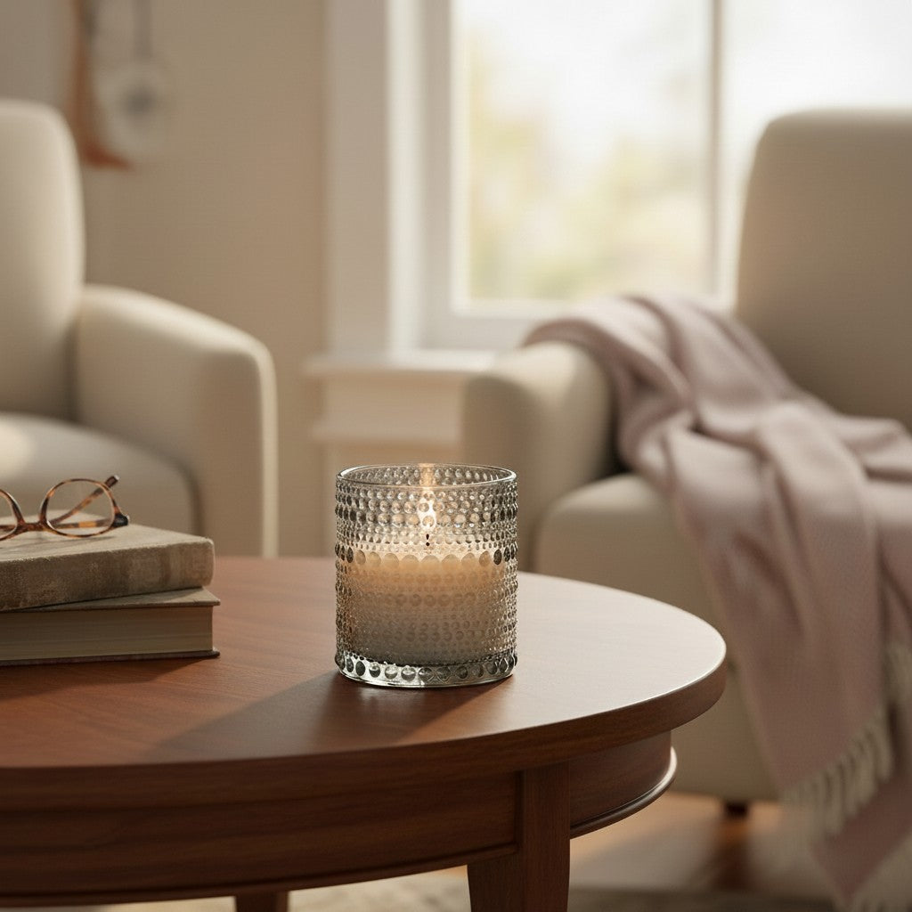 Charcoal Bubbled Glass Flameless Candle - 3.25"