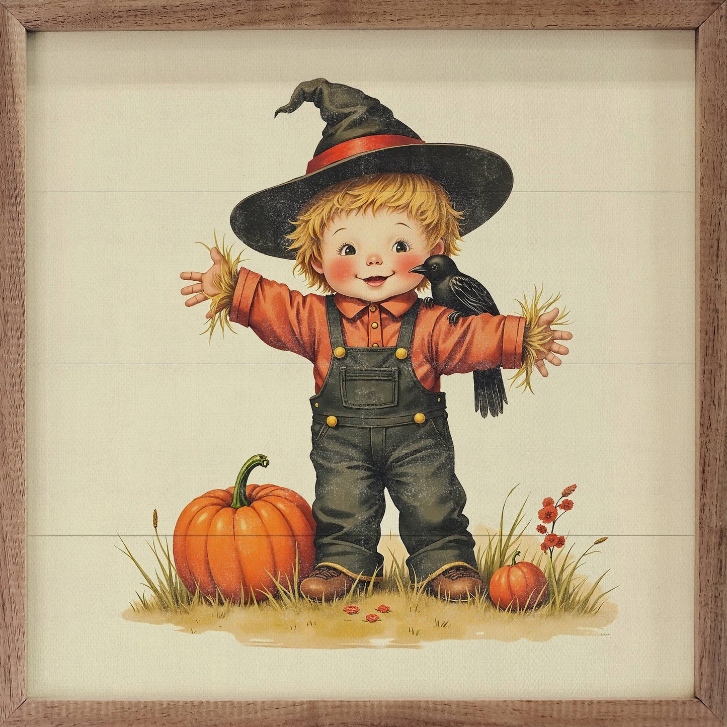 Cute Scarecrow Trick Or Treat - 4"x4"