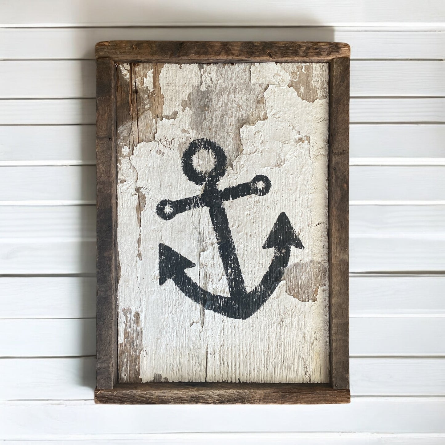 Barnwood Frame Anchor Artwork - 14"x20"
