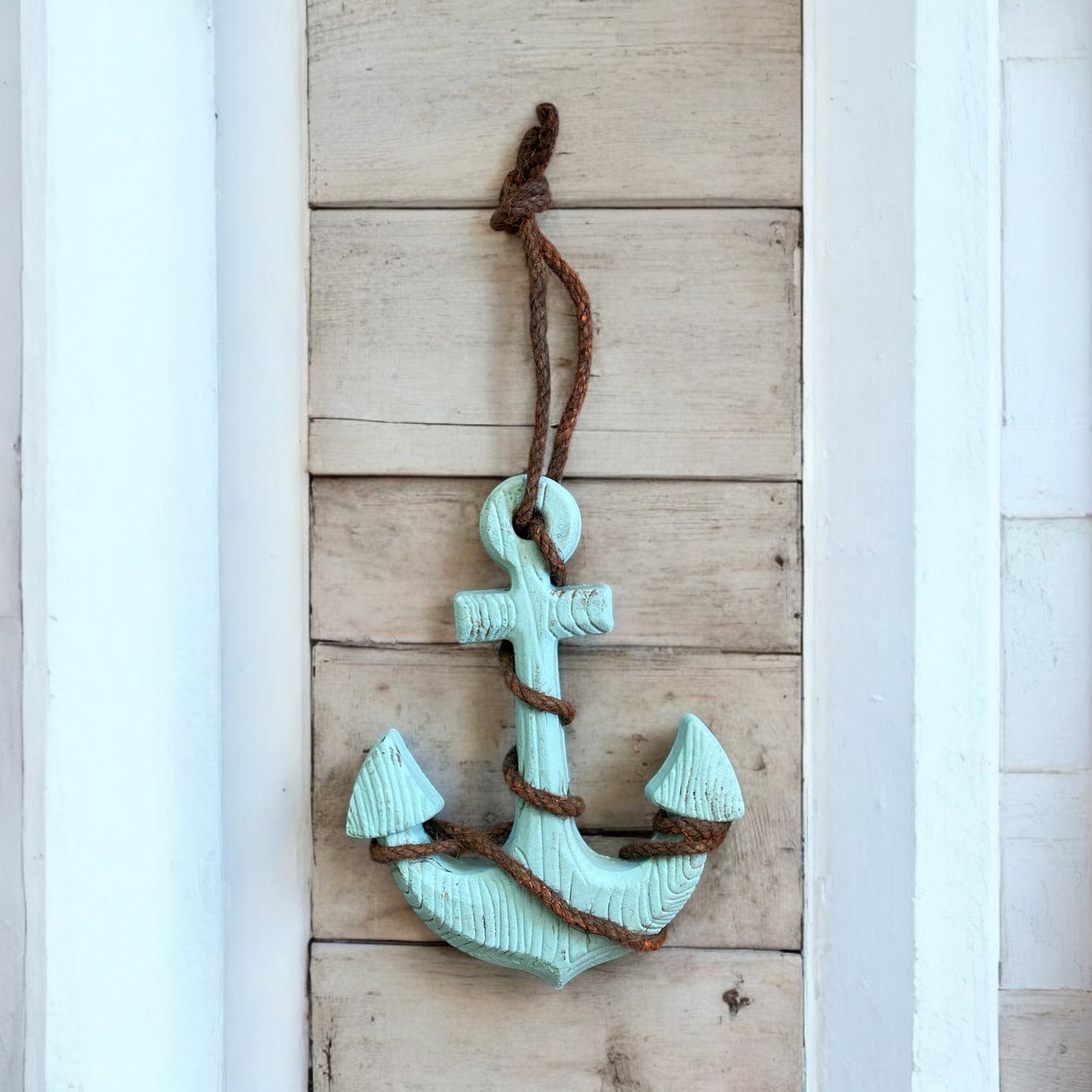 Teal Anchor with Rope - 9"