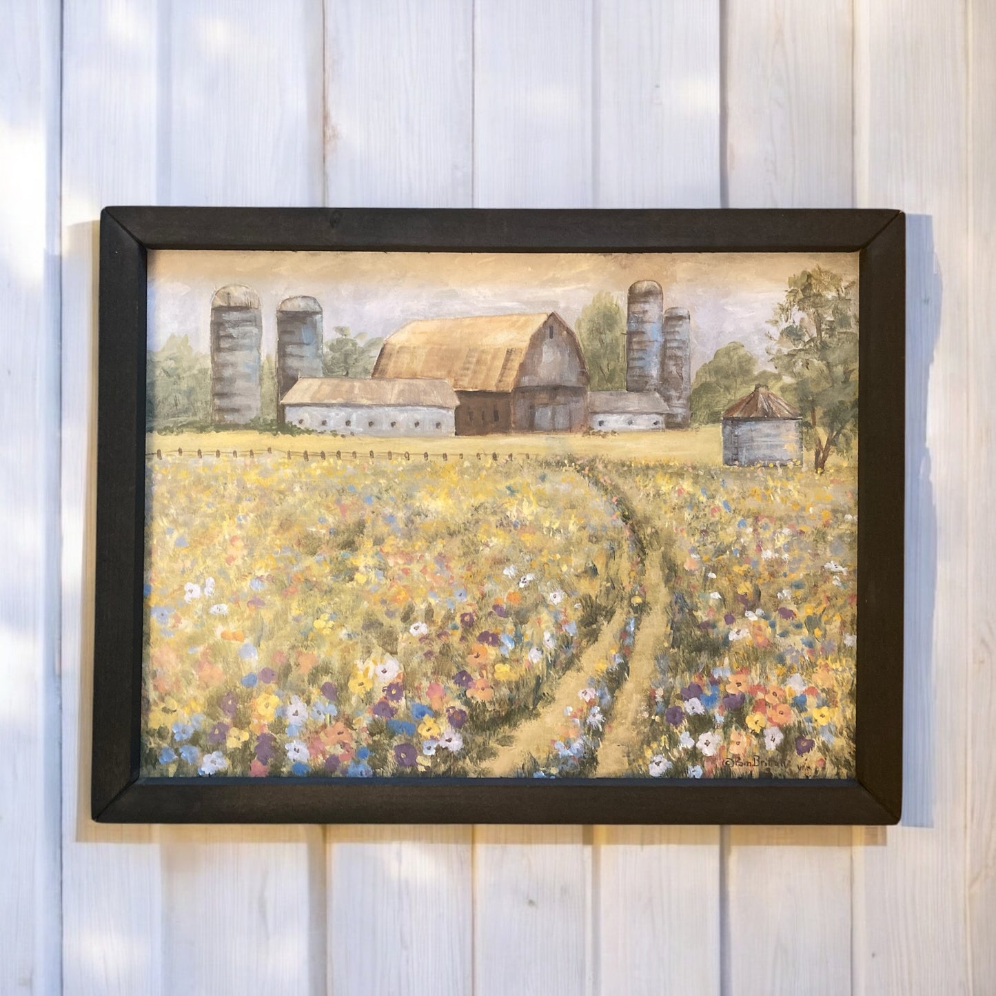 Meadow with Farm Box Frame Artwork - 12”x16”