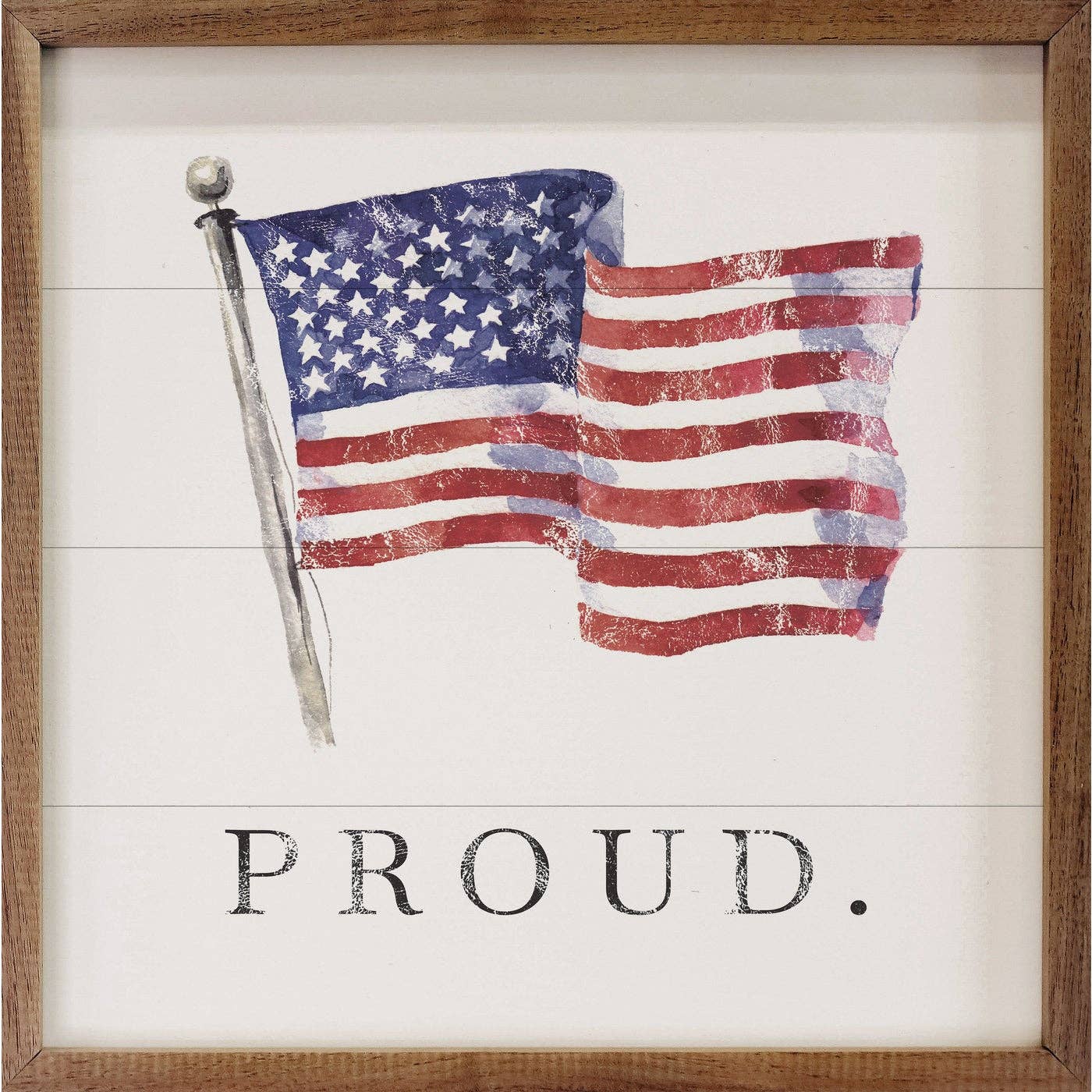 Proud American Flag Sign - 8"x8"