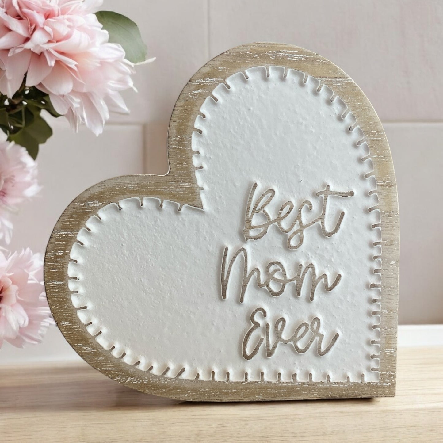 Best Mom Ever Whitewashed Heart