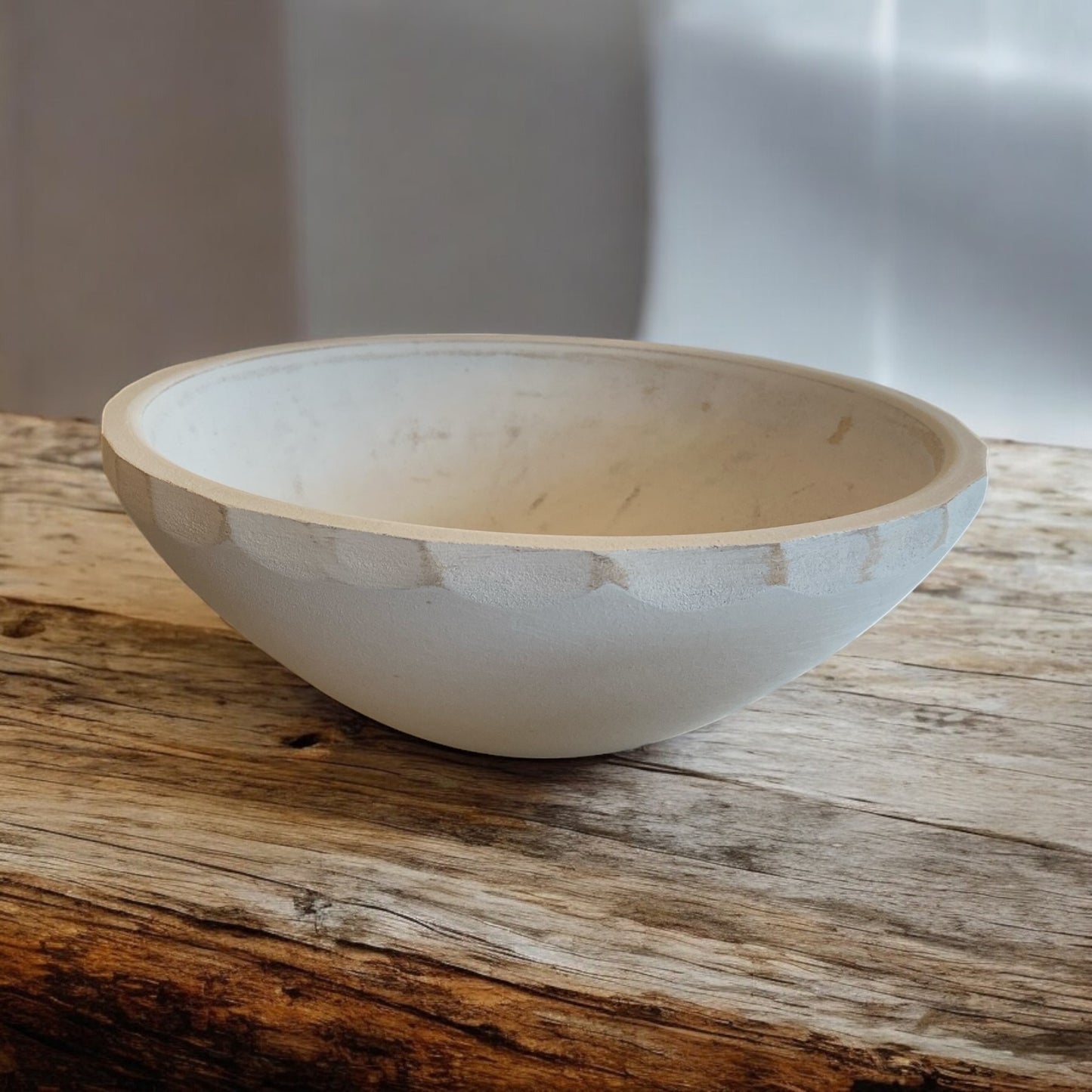 White Large Treenware Bowl - 11"