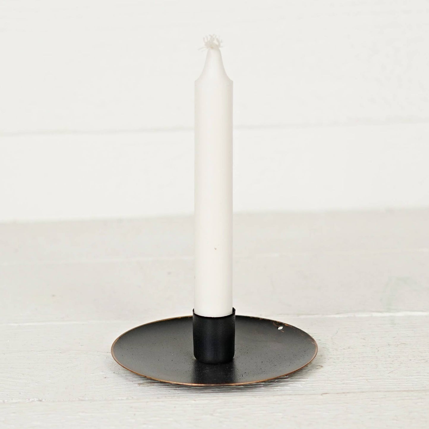 Black Metal Round Plate Taper Holder - 5"