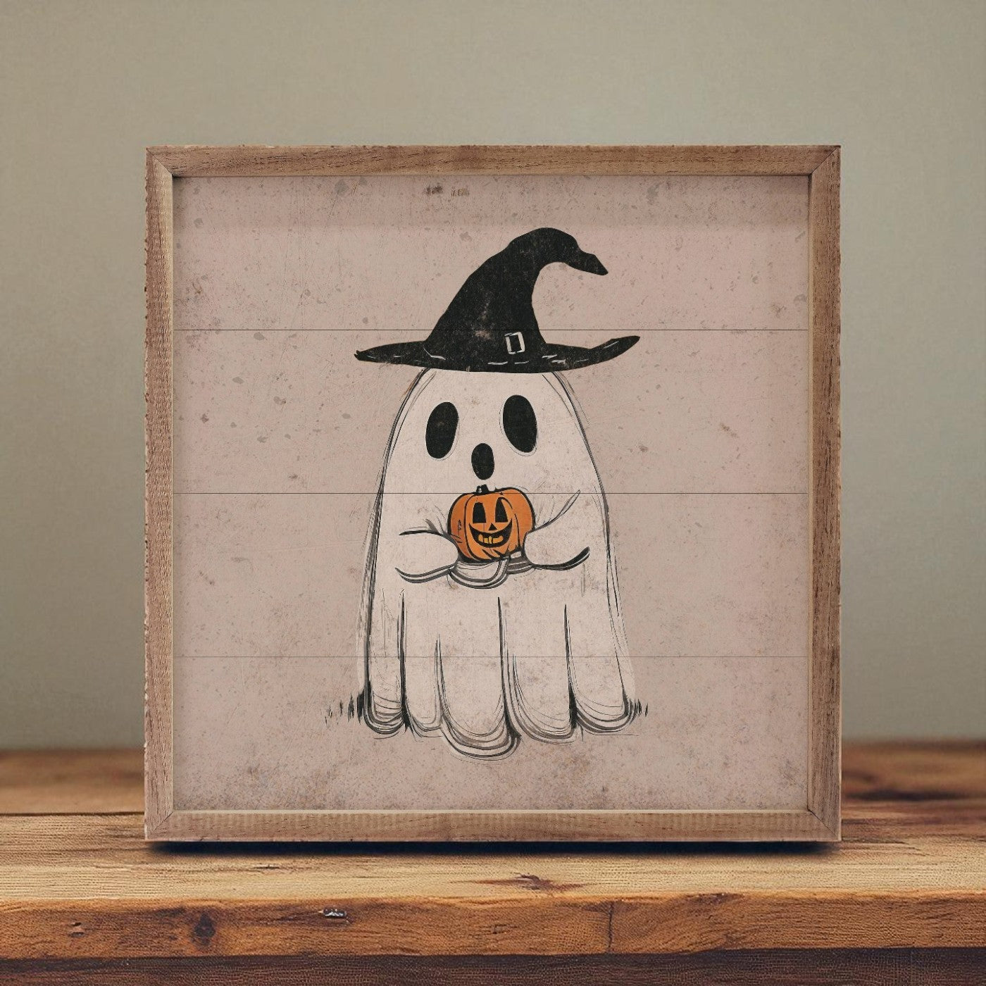 Ghost With Black Hat - 4"x4"