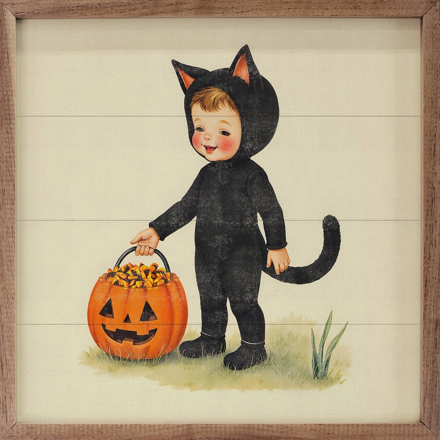 Cute Cat Costume Trick Or Treat - 4"x4"